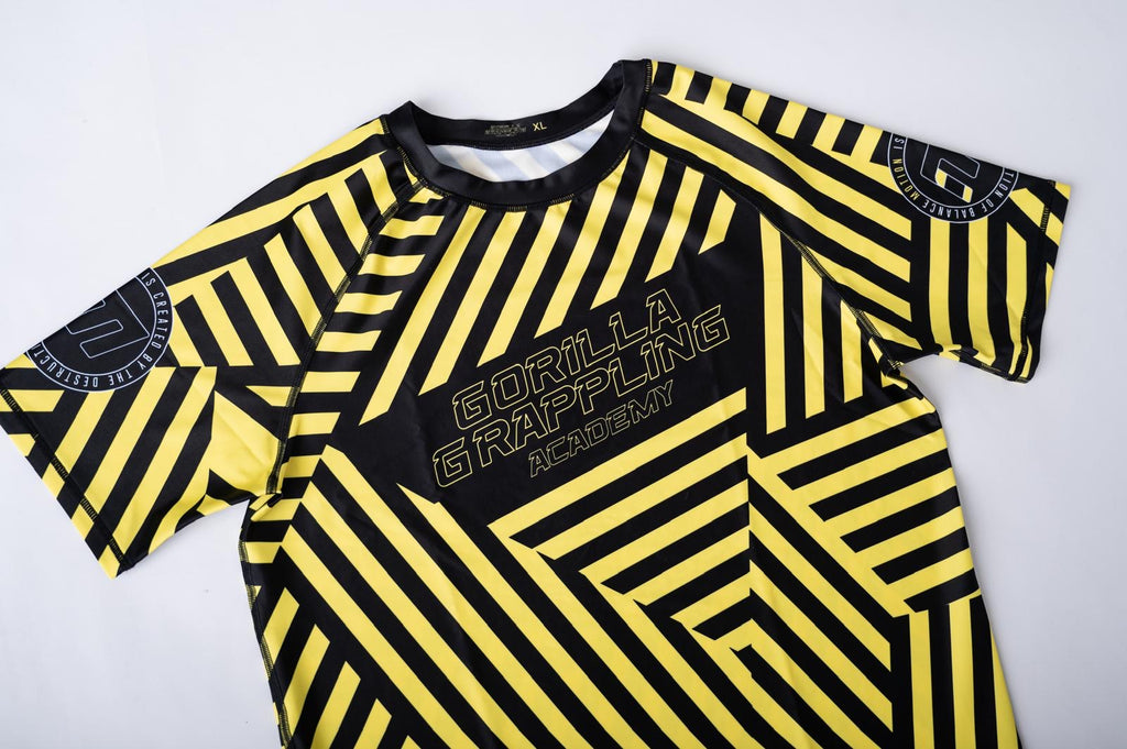 Gorilla Grappling Academy Yellow Yamato Rash Guard Adult