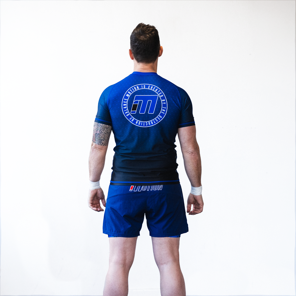 BLUE RANKED RASH GUARD