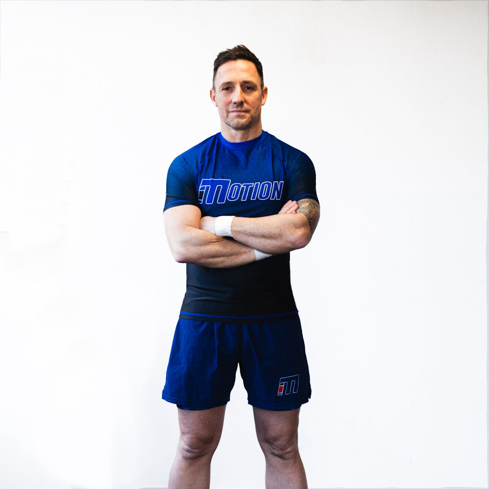 BLUE RANKED RASH GUARD