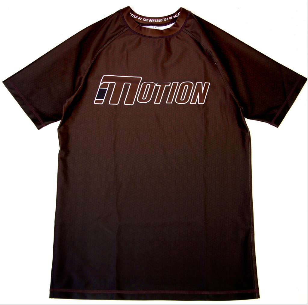 BROWN RANKED RASH GUARD